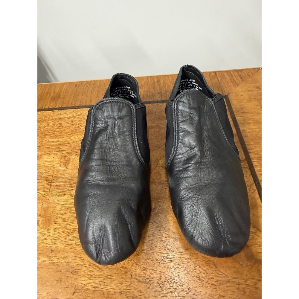 Capezio Women's 8.5 Split Sole Slip Black Leather Jazz Shoes Dance Performance
